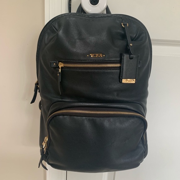 tumi halle leather backpack